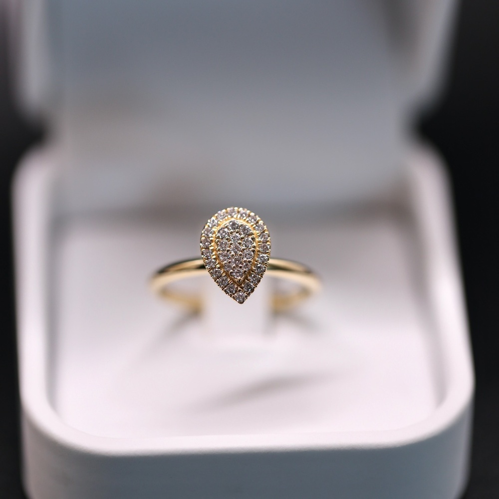 Pear Shaped Diamond Ring